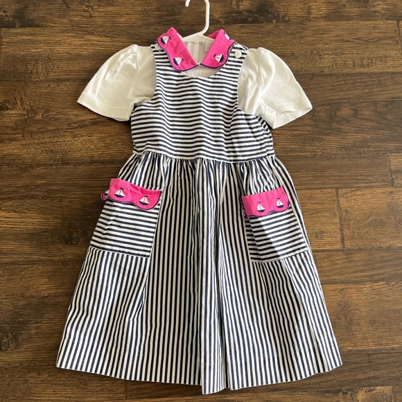 Hartstrings Other - Hartstrings Navy and Pink Sailboat Dress